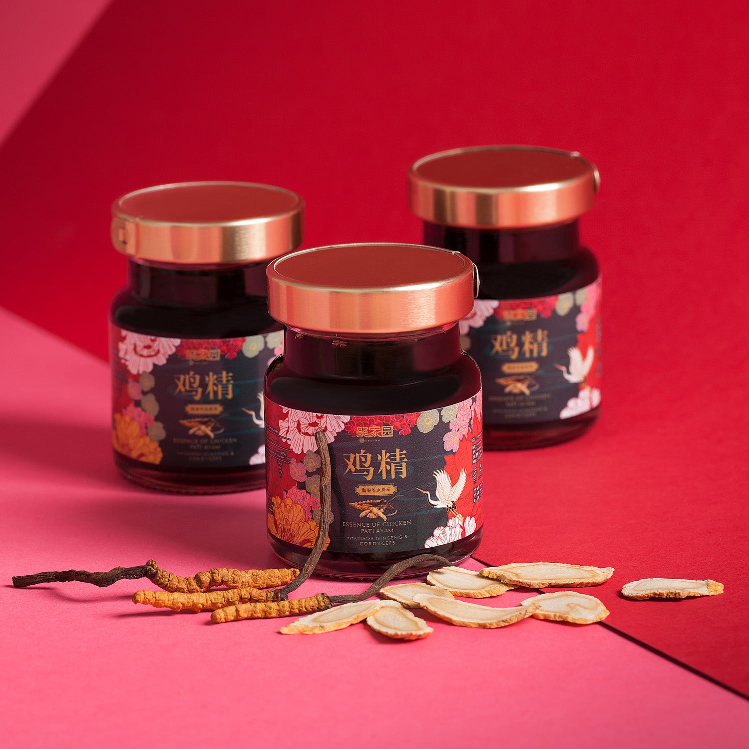 Essence of Chicken with Ginseng & Cordyceps 泡参虫草鸡精 (3 Bottles x 70g)