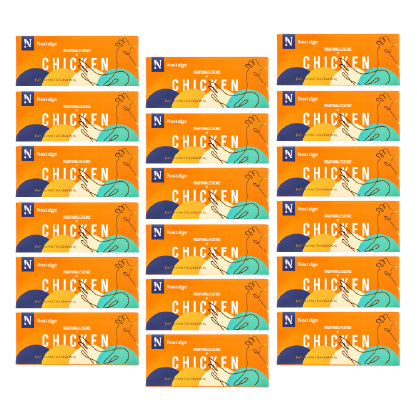 Grid of Nestle Purina Nutek Chicken pouches on a white background