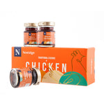 Nostal`ge chicken essence packaging with two jars on a white background