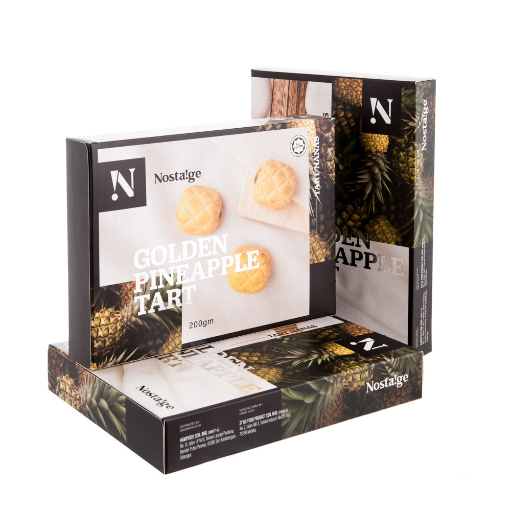 Nostalgé Golden Pineapple Tart packaging on a white background
